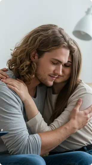 A couple consoling each other after their mental health treatment in New Jersey