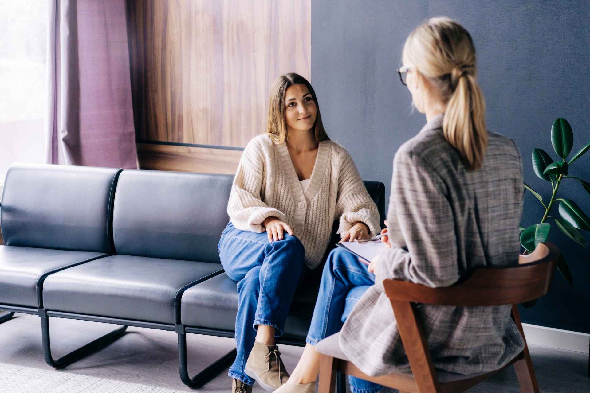 Man meeting with his therapist about his mental health care in New Jersey