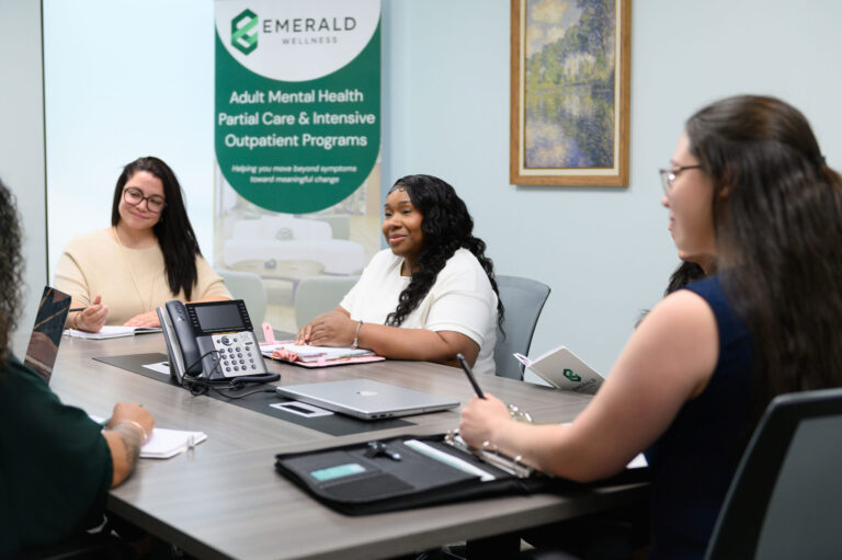 Woman receiving perinatal mental health treatment